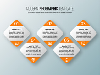 Abstract 3D Paper Infographics. Business template .Vector illustration