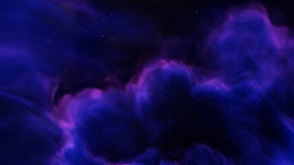 Space background with realistic nebula and shining stars 3d render