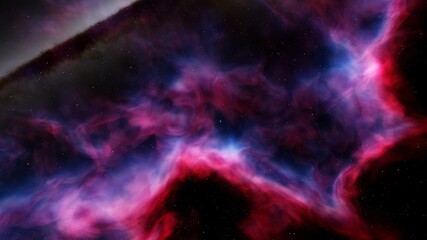 Fototapeta na wymiar Space background with realistic nebula and shining stars 3d render