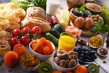 Assorted organic food products on the table