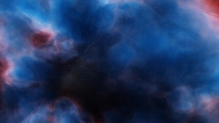 Obraz na płótnie Canvas Space background with realistic nebula and shining stars 3d render
