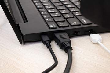 Connector for connecting a monitor to a laptop