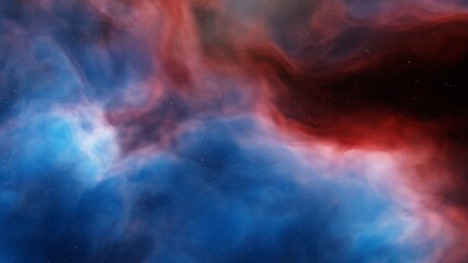 Obraz na płótnie Canvas Space background with realistic nebula and shining stars 3d render