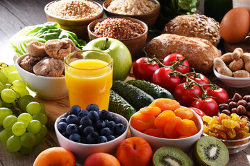 Assorted organic food products on the table