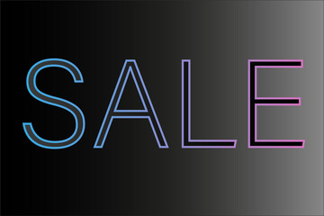 bright vector mega sale banner on black gradient background