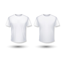 Shirt mockup set. white version, front design. vector illustration.