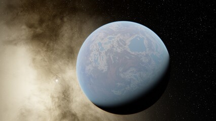 Planets and galaxy, science fiction wallpaper, beauty of deep space 3d render