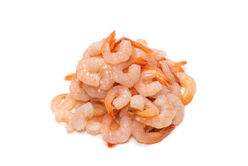 Frozen shrimps background. Top view.