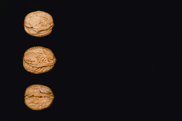 walnut on a colored background with a place for the text