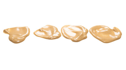 Mushroom sauce splashes isolated on white background.