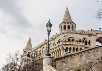 Fototapeta na wymiar Fishermen's bastion on Buda Castle, Budapest, Hungary
