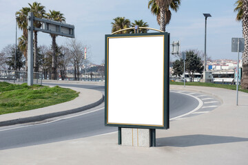 Large blank frame local place billboards mockup for outdoor advertising in istanbul Turkey
