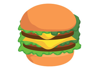 hamburger with meat and yellow cheese