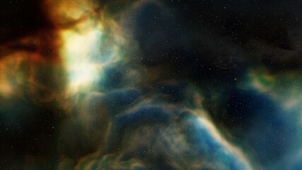 nebula in deep space, abstract colorful background 3d render
