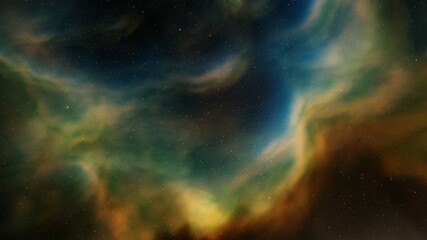 nebula in deep space, abstract colorful background 3d render