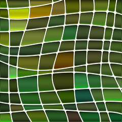 abstract vector stained-glass mosaic background - green and brown