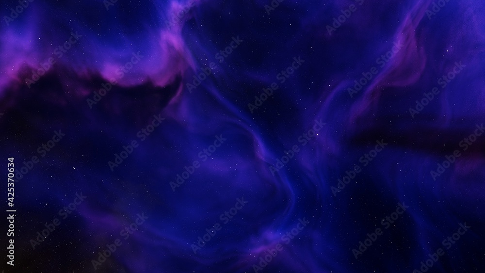 Wall mural nebula in deep space, abstract colorful background 3d render