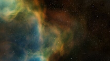 nebula in deep space, abstract colorful background 3d render