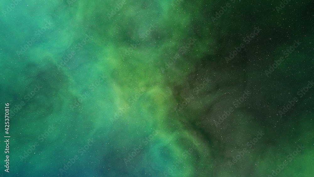 Wall mural nebula in deep space, abstract colorful background 3d render