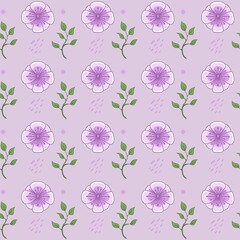 purple flower seamless pattern background vector