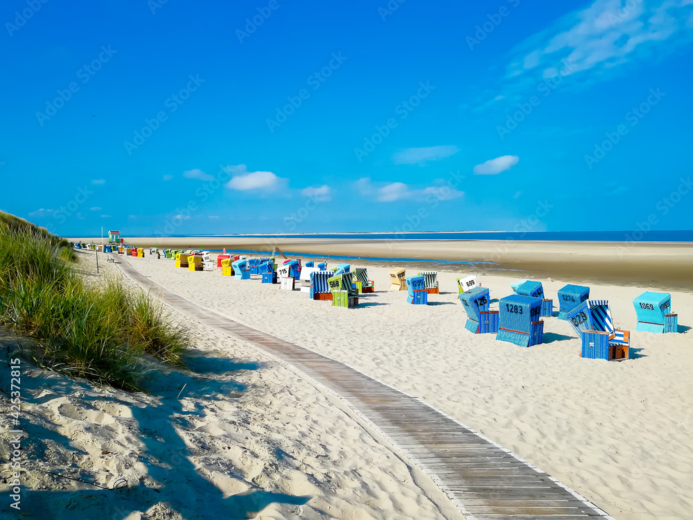 Wall mural morning view of the beach on the island of langeoog