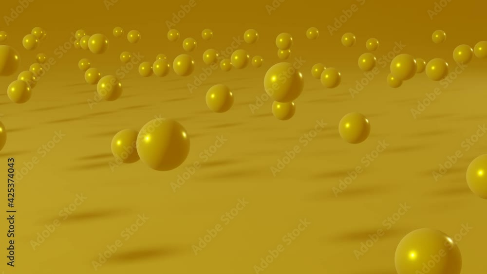 Poster yellow balls on an orange background. minimal motion graphic seamless loop animation