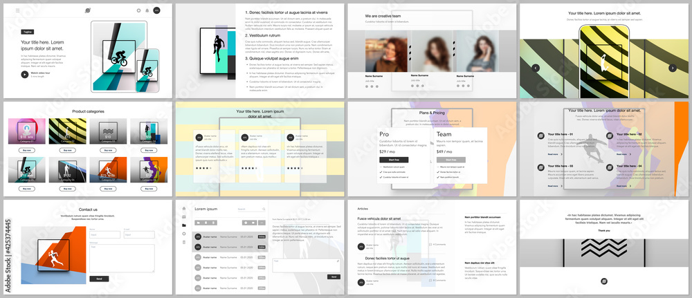 Wall mural vector templates for website design, presentations, portfolio. templates for presentation slides, le