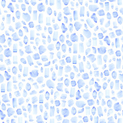Seamless watercolor pattern with hand made dots and smears