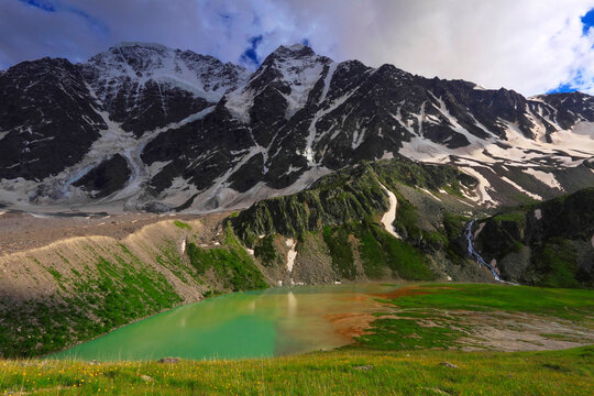 Donguz Orun and Nakra peaks in Caucasus Mountains, Russia