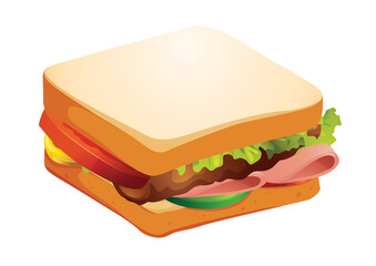 sandwich with meat and tomatoes