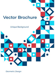 Simple geometric vector brochure. Geometric abstract design.Unique background. Flyer, magazine, poster, book cover, booklet template