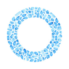 Watercolor circular frame of dots and smears - 425375284
