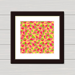 Seamless abstract geometric shape in frame. Vector illustration