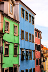 Fototapeta na wymiar Old colorful houses and streets of Lisbon