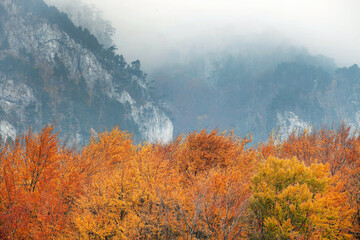 Fall landscape in Mehedinti Mountains, Romania, Europe