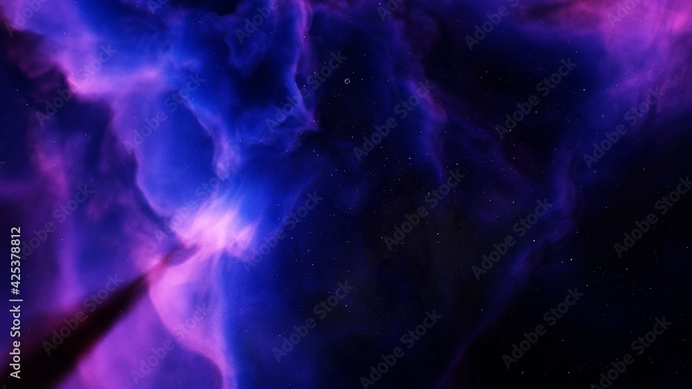 Wall mural nebula gas cloud in deep outer space 3d render
