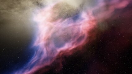 Obraz na płótnie Canvas nebula gas cloud in deep outer space 3d render