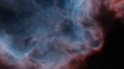 nebula gas cloud in deep outer space 3d render