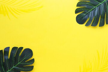 green flower on yellow background
