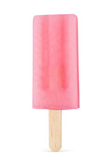 Pink ice cream popsicle isolated on white background