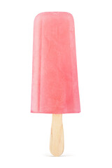 Pink ice cream popsicle isolated on white background