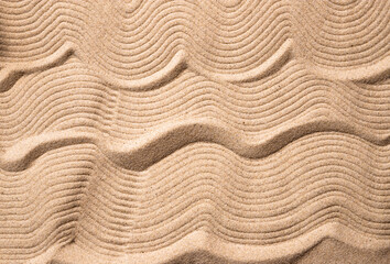 Abstract background of sand. Abstract sand waves as a background. Copy space. Macro. 