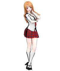 3D comics cosplay anime girl.