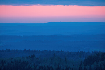 Blue hour layers in the Black Forest