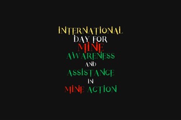 International day for mine awareness vector background design.  4th April awareness day