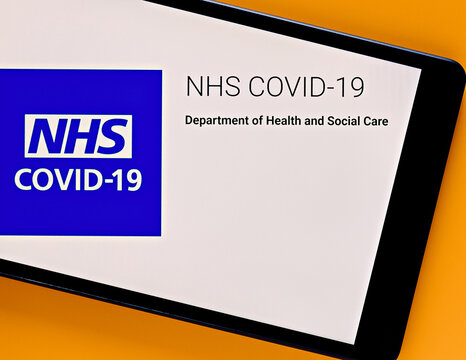 Close-up Of NHS App Store Logo On Tablet Screen