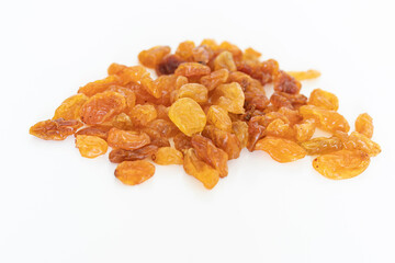 Dried Raisins on isolated on white background