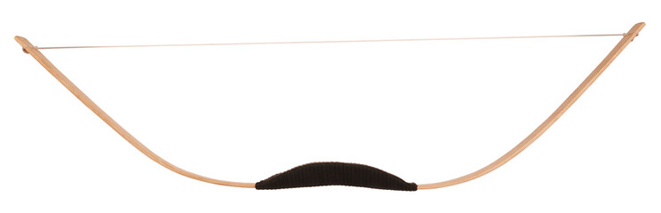 Wooden longbow bow isolated on white background