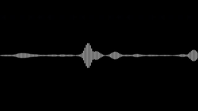 Minimalist wave form Audio. Isolated on transparent background. Animation of seamless loop.