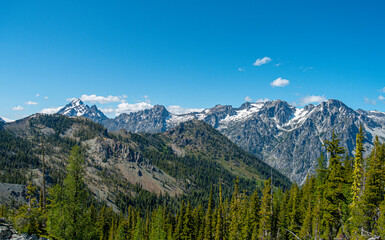 View of Stuart range from Navaho Peak, Washington